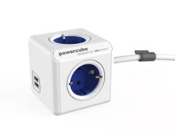 PowerCube extended USB inclusief dock stekkerdoos - blue