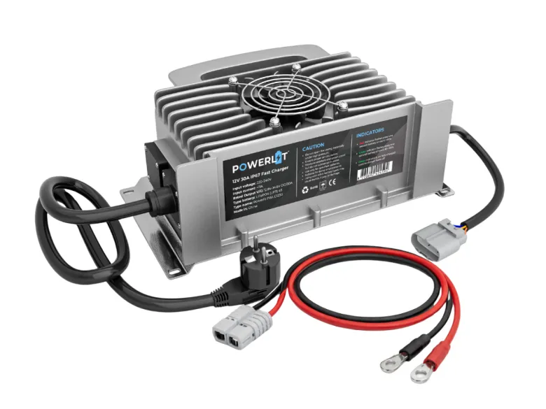 Powerlit PWLC1230 12V waterdichte LiFePO4 acculader - 30 ampère
