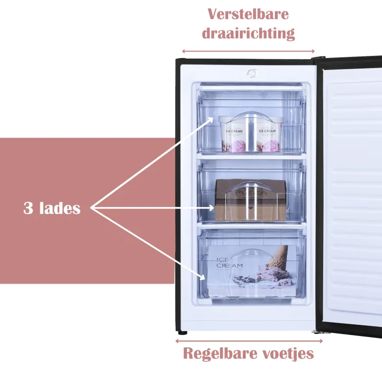 Primo PR150DV 64 liter tafelmodel vriezer - Black