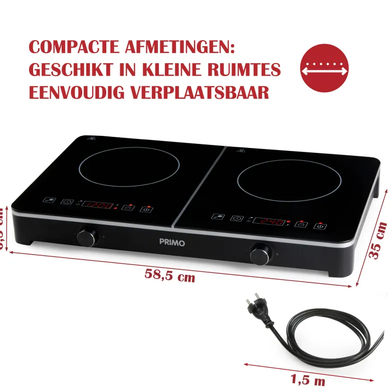 PRIMO PR303IKP dubbele inductiekookplaat
