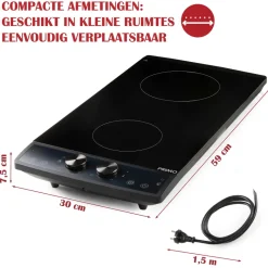 PRIMO PR304IKP dubbele verticale inductiekookplaat
