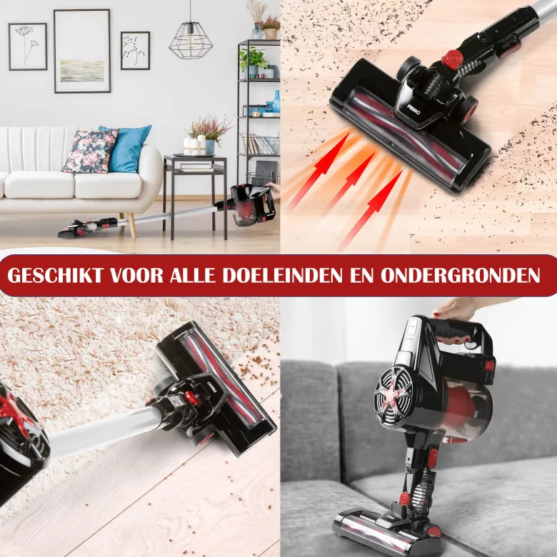 PRIMO PR504SV 3-in-1 Steelstofzuiger - Black/Red