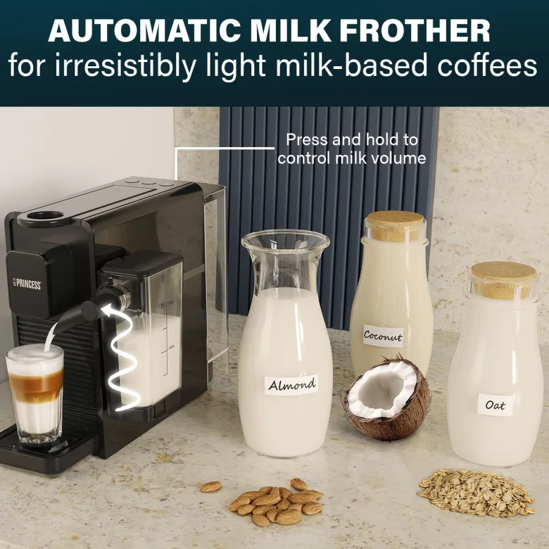Princess Capsule koffiemachine met melkopschuimer
