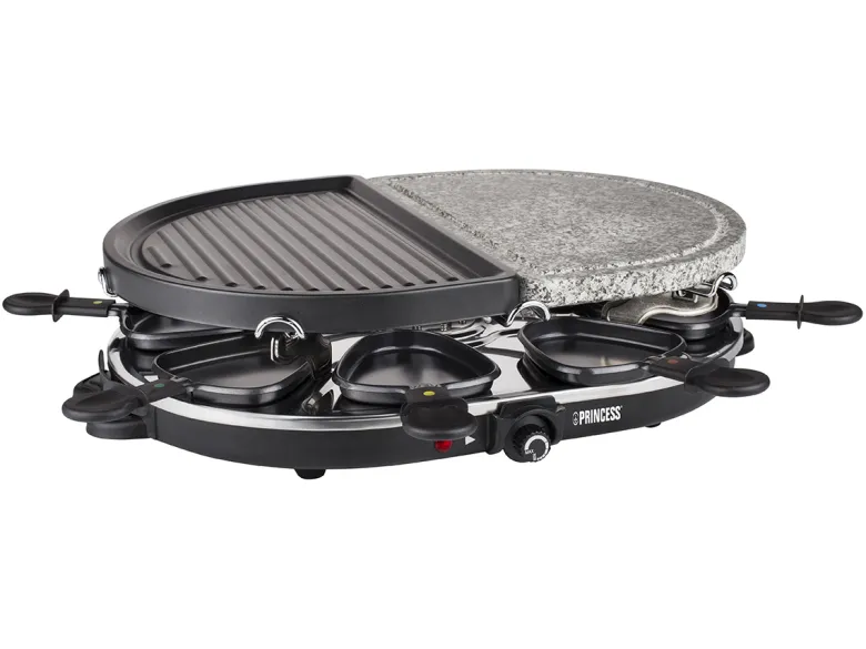Princess Raclette 8 Oval steengrill gourmetset