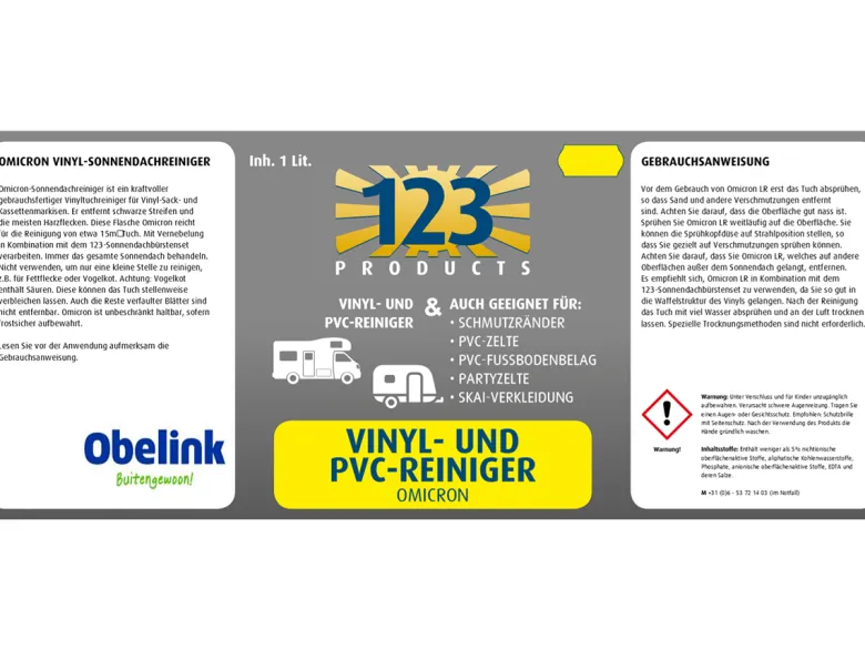 123 Products Omicron PVC- en Vinyl reiniger