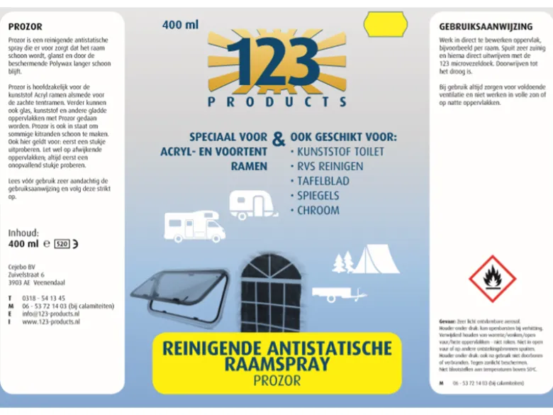 123 Products Prozor antistatische raamspray