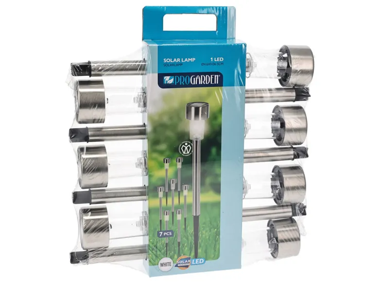 Pro Garden solar cilindervormige grondlampen - 7 stuks