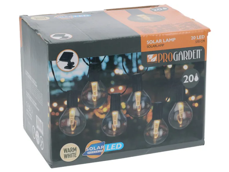 Pro Garden solar getint zwarte lichtslinger - zwart getinte bollen