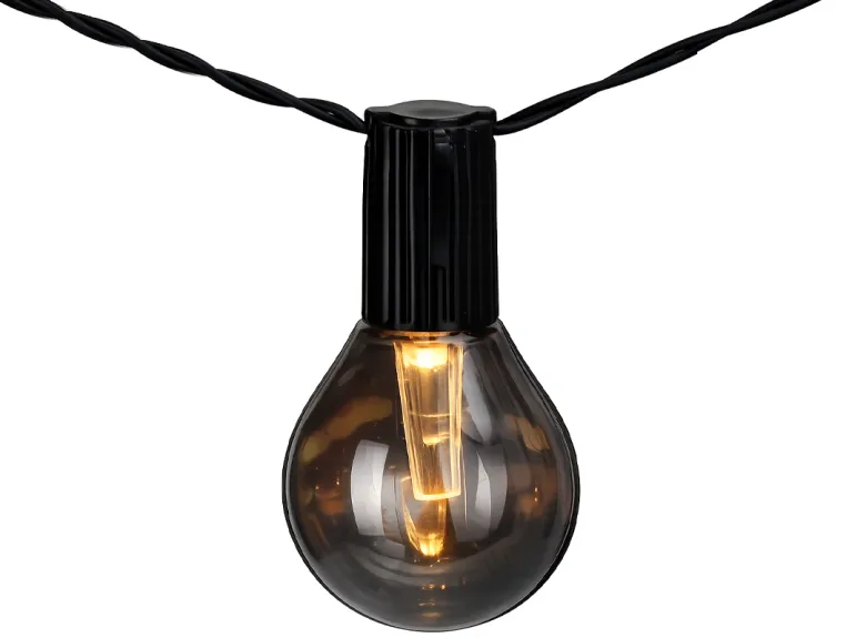 Pro Garden solar getint zwarte lichtslinger - zwart getinte bollen