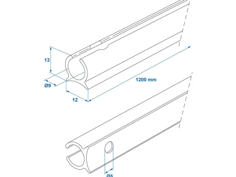 ProPlus 90° 120 cm aluminium tentrail