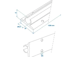 ProPlus 90° 120 cm aluminium tentrail - set van 3