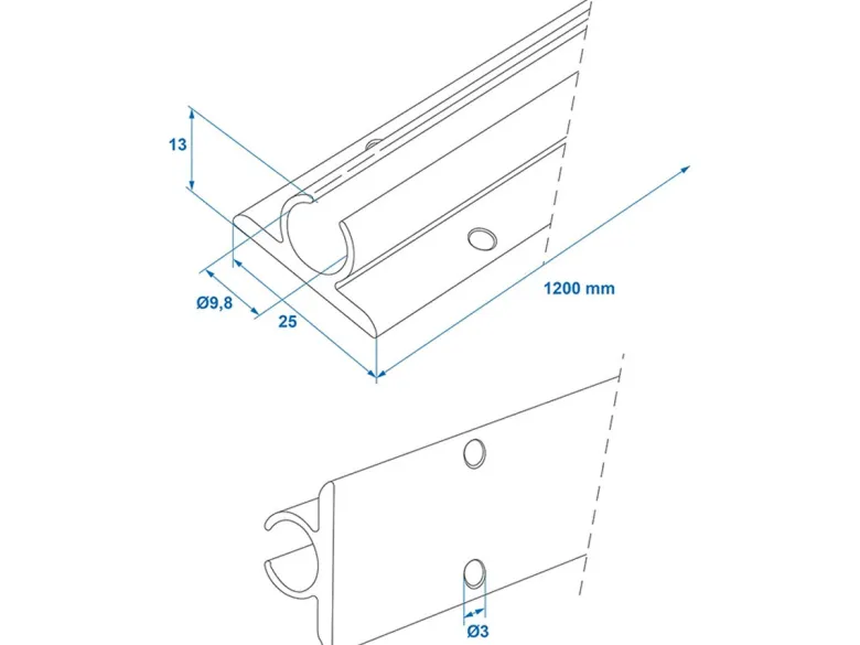 ProPlus 90° 120 cm aluminium tentrail - set van 3