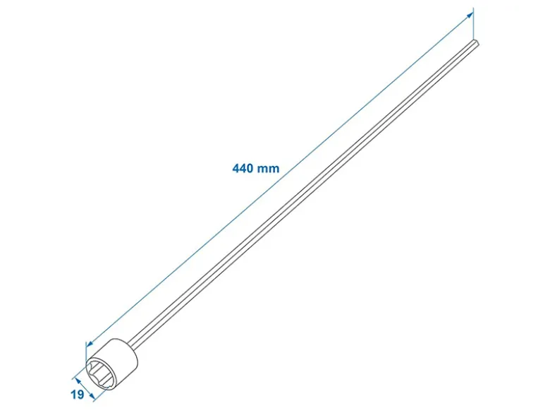 Proplus 44 cm x 19 mm pootuitdraaisleutel