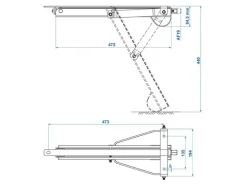 ProPlus Compact 500 kg caravanhoeksteun - 460 x 195 x 440 mm