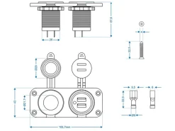 ProPlus DIN - 2 USB inbouwkit