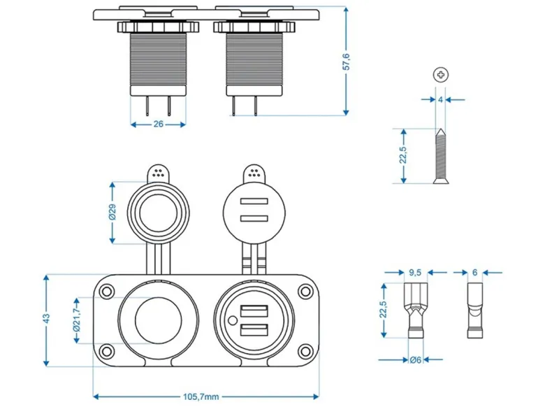 ProPlus DIN - 2 USB inbouwkit