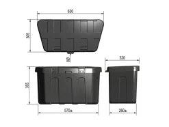 ProPlus dissel opbergbox met montageset - 32x63x35.5 cm