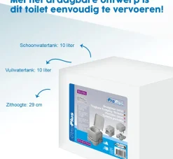 ProPlus draagbaar toilet - 29 cm