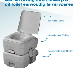ProPlus draagbaar toilet - 42 cm