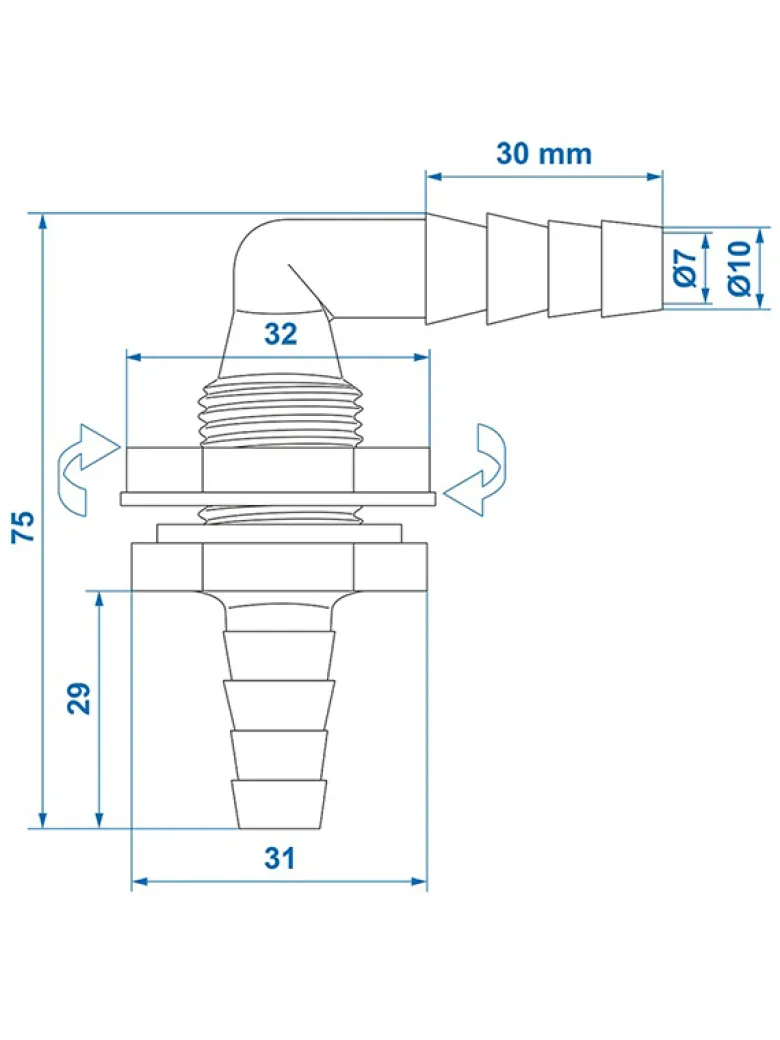ProPlus haakse watertank doorvoer