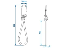 ProPlus haken metaal met elastische lus