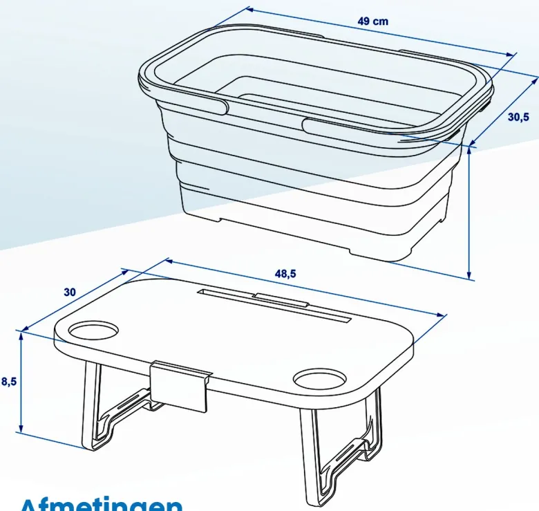 ProPlus 20 liter opvouwbare picknickmand met deksel - Blue