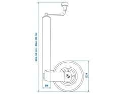 Proplus Ø60 mm neuswiel met rubberen Band - 220 x 65 mm