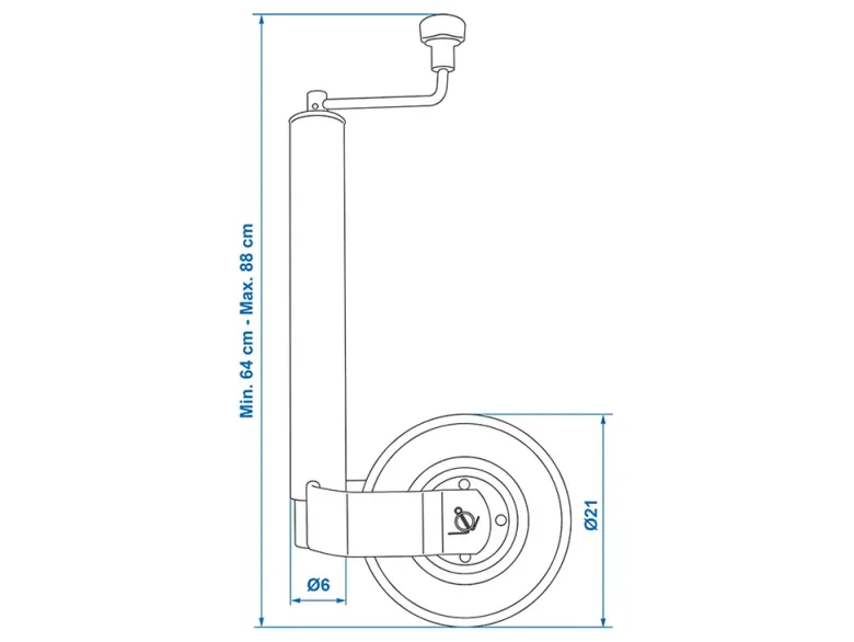 Proplus Ø60 mm neuswiel met rubberen Band - 220 x 65 mm