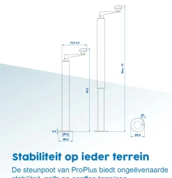 ProPlus Ø48 mm uitdraaibare steunpoot - 40 x 65 cm