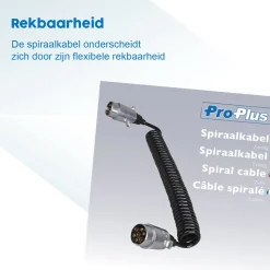 Proplus 7-polig spiraalkabel - Max. 4.5 meter