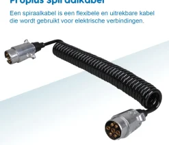 Proplus 7-polig spiraalkabel - Max. 4.5 meter