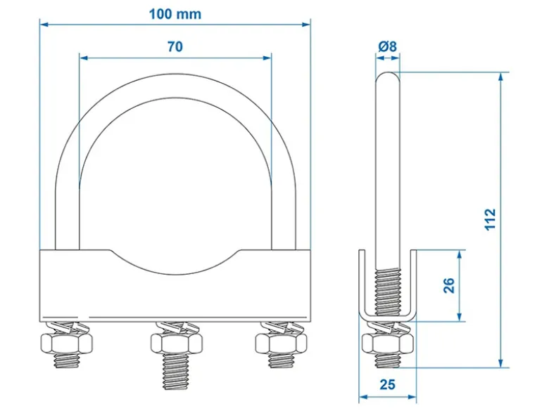 ProPlus ronde U-beugel voor neuswielklem