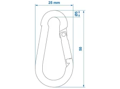 ProPlus RVS karabijnhaken - 50 mm