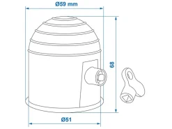 ProPlus trekhaakdop met slot - black