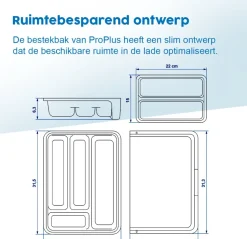 ProPlus verstelbare bestekbak - 40 x 31,5 x 6 cm