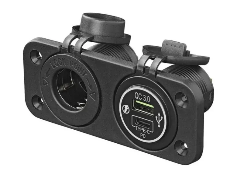 ProPlus 12V stopcontact en snelle USB laders inbouwkit