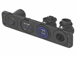 ProPlus 12V stopcontact 2 USB en voltmeter inbouwkit