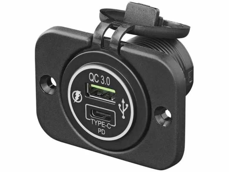 ProPlus 12V USB snellader type A USB C inbouwkit