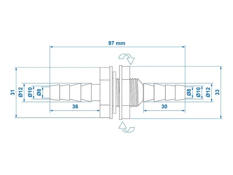 ProPlus watertank doorvoer