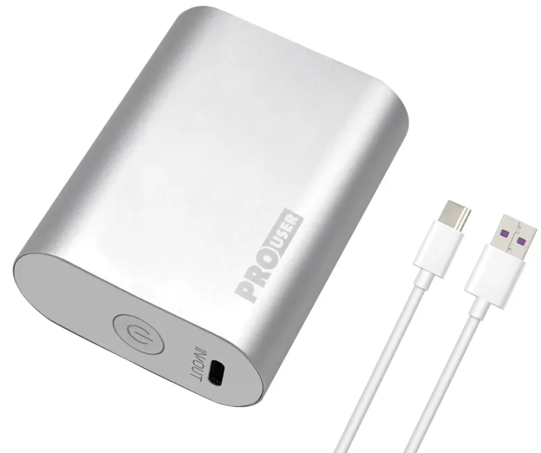 Pro-User 10.000 mAh zilvere powerbank