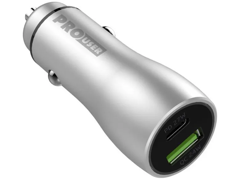 Pro User 48 Watt USB autolader - Silver