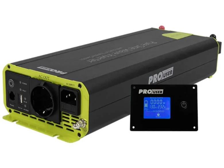 Pro-User zuivere sinus omvormer met afstandsbediening - 1000 Watt