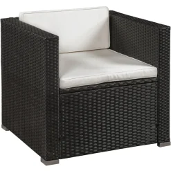 Punta Cana L polyrotan zwart witte loungeset
