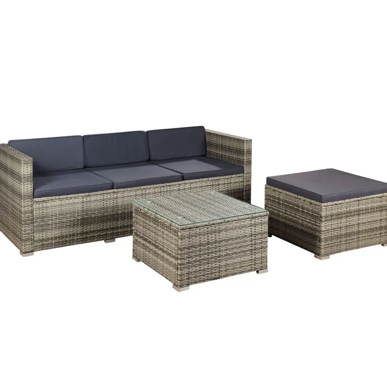 Punta Cana M polyrotan grijze loungeset