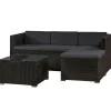 Punta Cana M polyrotan zwarte loungeset