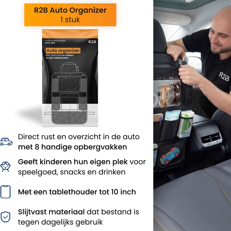 R2B Autostoel Organizer - Black