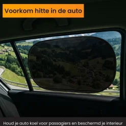 R2B Auto Zonnescherm voor de Zijruit - Set van 2