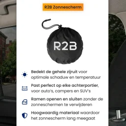 R2B Auto Zonnescherm voor de Zijruit - Set van 2