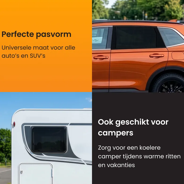 R2B Auto Zonnescherm voor de Zijruit - Set van 2