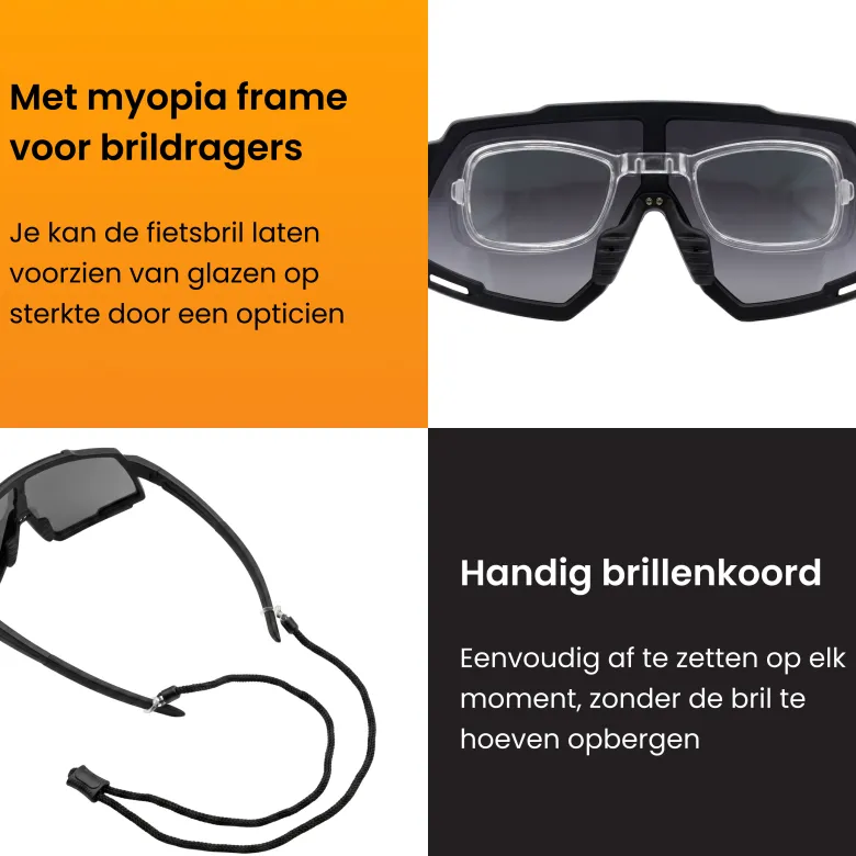 R2B Fietsbril met 5 verwisselbare lenzen - Sportbril